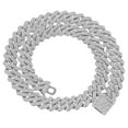 thumbnail image 3 of Collar cuadrado de diamantes de imitación de Hip Hop para hombres, cadena cubana de cristal brillante con hielo, collar cubano, joyería para hombres y mujeres, 3 of 5