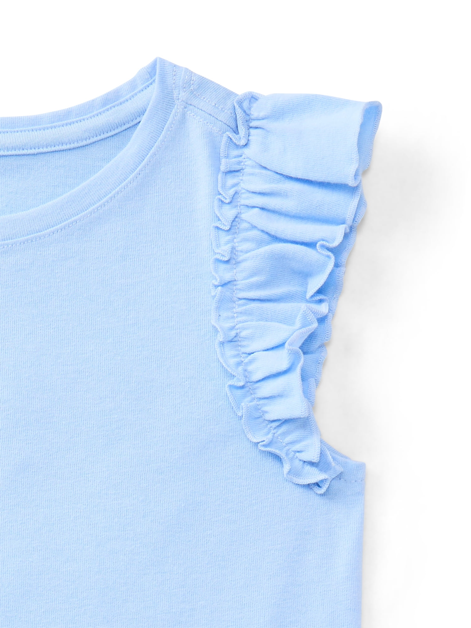 Wonder Nation Toddler Girls Tee with Flutter Sleeves, Sizes 18M-5T