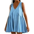 thumbnail image 1 of Birdeem Robes pour Femmes Mode Été Décontractée Ample Imprimée Sans Manches Col en V, 1 of 1
