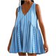 thumbnail image 1 of Vestido de Verano Casual, Vestido de Cuello en V sin Mangas Impreso Suelto Hecho de Poliéster Cómodo para el Uso Diario de Verano de Primavera, Vestido de Verano de Mujer, 1 of 5