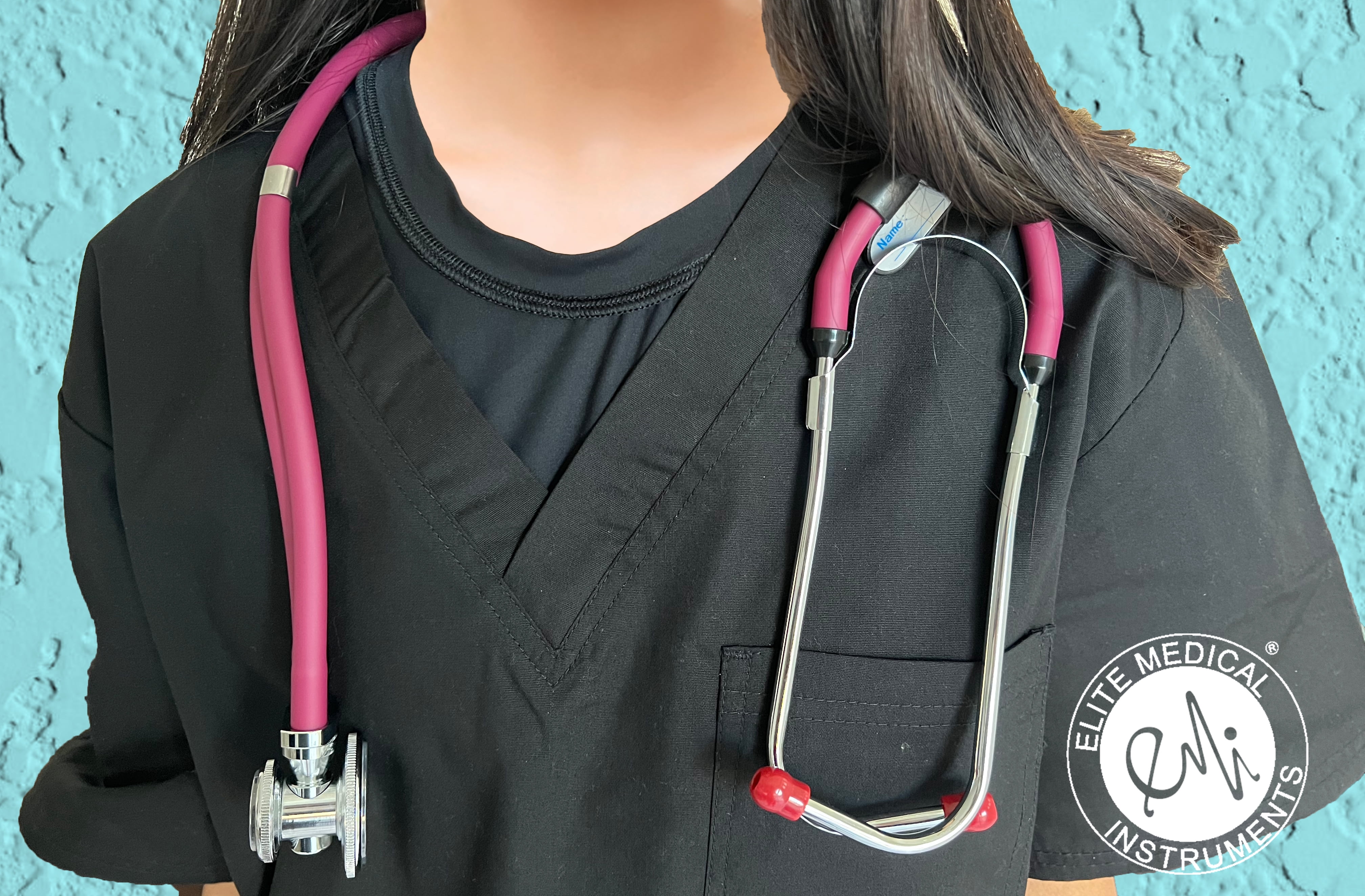 EMI Burgundy 330 Sprague Rappaport Stethoscope and Aneroid Sphygmomanometer Manual Blood Pressure Set Kit
