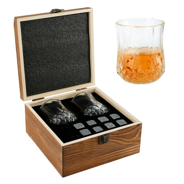 Whisky Stone Gift Set Frozen Stone Coffret cadeau pour homme dans une boîte  cadeau en bois-Anniversaire A625 