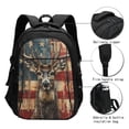 thumbnail image 3 of Horeoi American Flag Deer Art Print USB Backpack for Travel School Work with Laptop Compartment Charging Port and Anti-Theft Pocket, 3 of 3