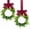 Red, variant on 2 Pcs 12inch Mini Boxwood Wreaths Artificial Spring Summer Greenery Wreath for Front Door Farmhouse Kitchen Cabinet Wreaths with Burlap Ribbon for Porch Wall Window Decor