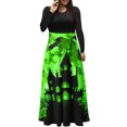 thumbnail image 1 of Long Sleeve Dress,3/4 Sleeve Dress for Women,Womens Fashion Printed Long Sleeve Round-Neck Pullover Patchwork Dress,Dress for Women Casual,Dress with Sleeves, 1 of 5