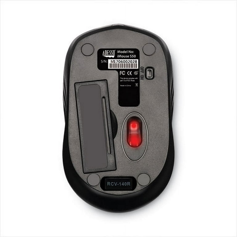 iMouse S50 Wireless Mini Mouse, 2.4 GHz Frequency/33 ft Wireless Range, Left/Right Hand Use, Black