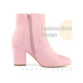 thumbnail image 4 of BLISSFUL STEP Women's Round Toe Block High Heels Ankle Boots, 4 of 6