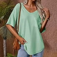 thumbnail image 3 of Birdeem T-Shirt Décontracté Mode Femme Col en V Manches Courtes Ample, 3 of 8