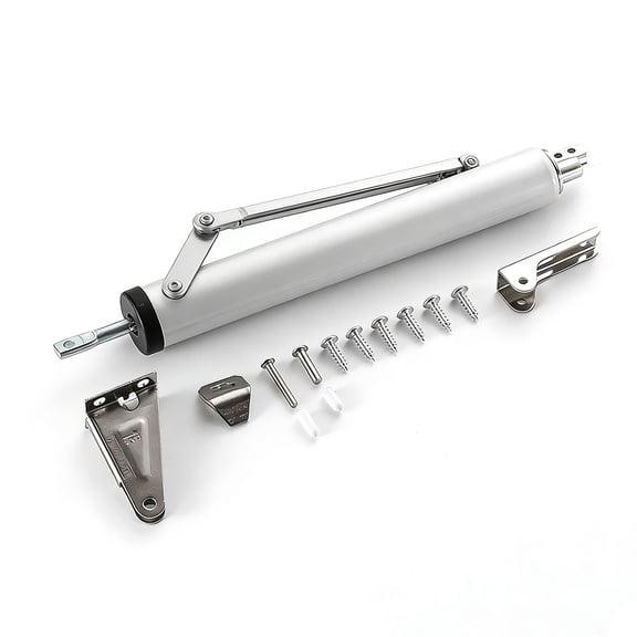 Hydraulic Door Closer – Adjustable Automatic Door Closer for Interior Bedroom/Office Doors, Silver