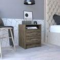 thumbnail image 5 of 2-Drawers Wooden Nightstand for Living Room Bedroom, End Table, Side Table with Storage Shelf, Brown, 5 of 6