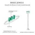 thumbnail image 5 of Rosec Jewels Lab Grown Emerald Promise Ring for Women - Baguette Emerald 3 Stone Ring - AAAA Quality Certified, 925 Sterling Silver, US 4.50, 5 of 8
