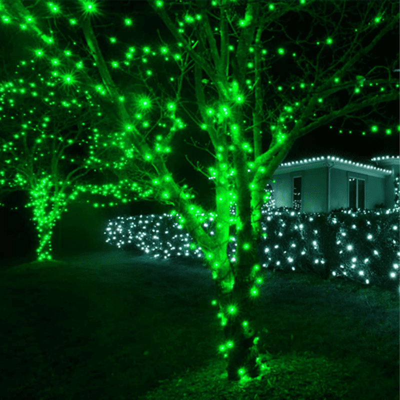 3 Pack 50 LED Outdoor Christmas Lights, 16 FT Mini String Light with 9 Modes & 6 Hour Timer, Waterproof Battery Operated for Indoor Outdoor Patio Garden Party Tree Valentine's Day Decoration, green