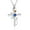 Blue, variant on Cross with Rose Urn Necklace for Ashes Holder Cremation Jewelry for Ashes for Women Mom Birthstone March