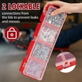 thumbnail image 4 of 4 Pcs Screw Organizers and Storage Bins with Locks Plastic Hardware Organizer Box with Compartment Bolt Organizer Red, 4 of 8