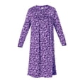 thumbnail image 7 of Aria Women’s Long Sleeve Stretch Velour 44" Sleepwear Nightgown, Sizes XS-5X, 7 of 7