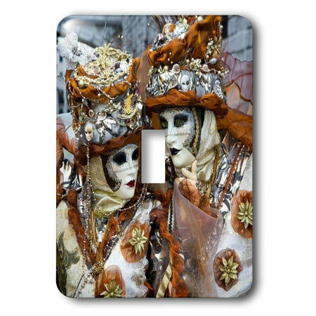 Venice Italy Couple Wearing Gold and Silver Costume Socket Plate