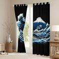 thumbnail image 3 of Castle Fairy Waves Blackout Curtains Set of 2 (52x84 Each),Mount Fuji Window Curtains, 3 of 6