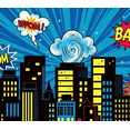 thumbnail image 4 of Comic Style Cityscape Background Banner with Explosion Elements Party Decorations Photo Props Backdrop for Kids Party Themed Party Cosplay Party, 4 of 7