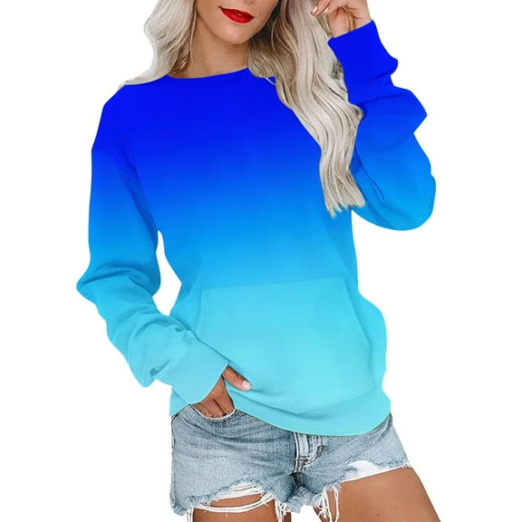 Dyegold Womens Tops Casual Prime Western Ladies Crew Neck Hoodie Tie Dye Comfy Teen Girls Pullover Casual Plus Size Oversized Sweater Fleece Winter Tops Essentials Long Sleeve Outfits