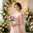 thumbnail image 3 of Fake Flowers Realistic Silkly Rose Bouquet, 7 Stems 12.99 Inch Artificial Faux Flower Arrangement No Fade, Waterproof for Wedding Bridal Bouquets, Photography, Home Centerpieces Decor, 3 of 6