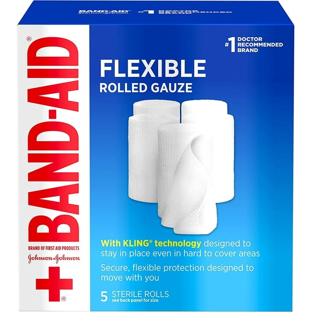 of First Aid Products Flexible Rolled Gauze Dressing for Minor Wound Care, Soft Padding