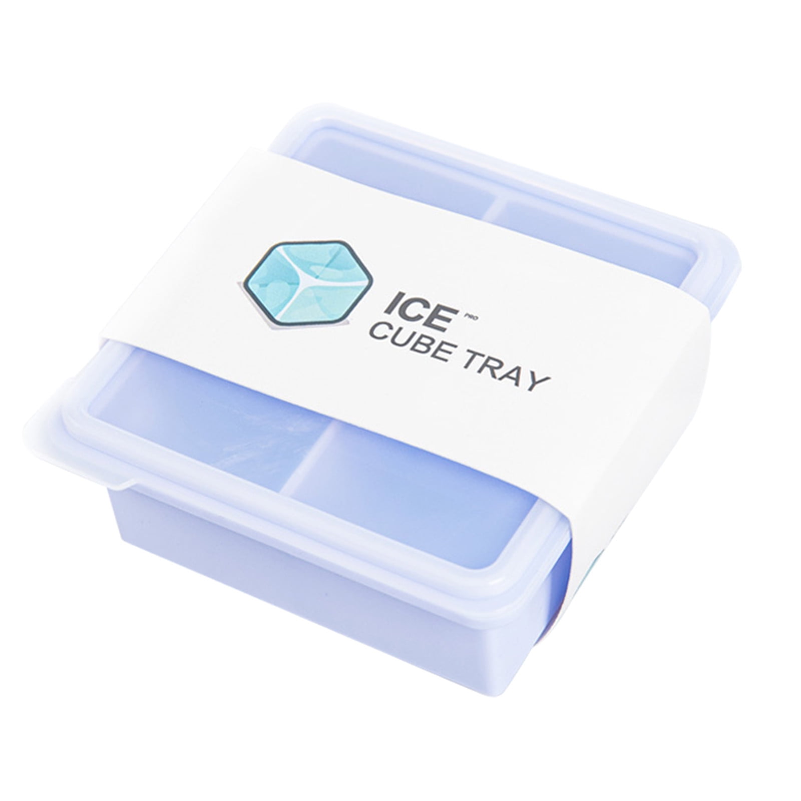 Jikolililili Extra Large Ice Cube Tray with Lid | BPA Free Jumbo Silicone Ice Cube Trays with Lid for Freezer | Makes 6 Large Square Ice Cube Mold for