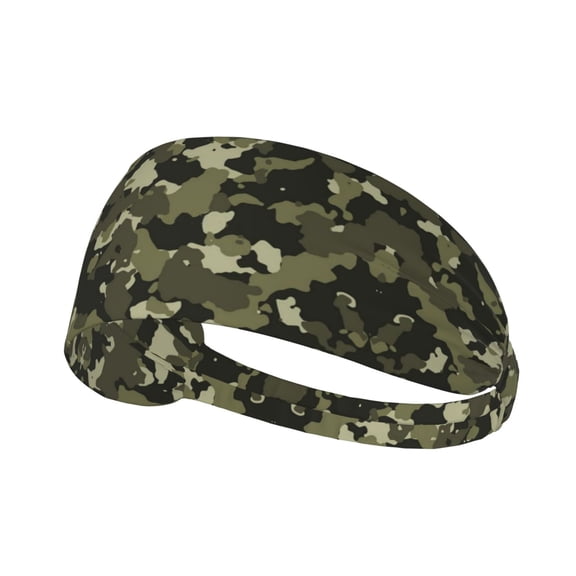 Unisex Camouflage Print Sweatband Sports Headband For Running Cycling Yoga Workout Stretchy Hairband