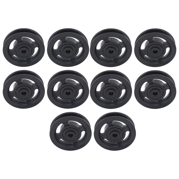 Rueda De Polea De Rodamiento Universal De 90 Mm, Rueda De Polea De Nailon Suave De 90 Mm, Color Negro, 10 Piezas De Amplia Aplicación, Resistente Para Gimnasio