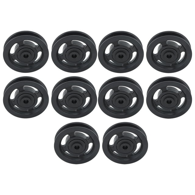 Rueda De Polea De Rodamiento Universal De 90 Mm, Rueda De Polea De Nailon Suave De 90 Mm, Color Negro, 10 Piezas De Amplia Aplicación, Resistente Para Gimnasio