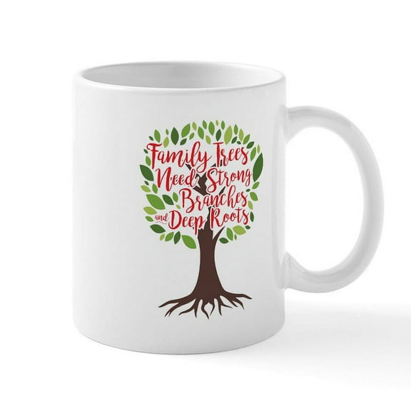 CafePress - Family Trees Deep Roots Mugs - 11 oz Ceramic Mug - Novelty Coffee Tea Cup