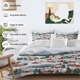 thumbnail image 3 of Christmas Bedding Duvet Cover Set Twin Size 4 Pieces Winter Snowflakes Town Watercolor Simple Bedding Set with Zipper Closure, 1 Comforter Cover 68x86 Inches 1 Flat Sheet & 2 Pillow Cases, 3 of 7
