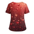 thumbnail image 4 of Garbnen Valentine Day Scrubs for Women Plus Size Heart Graphic V Neck Short Sleeve Stretch Nursing Uniform with Pocket Medical Womens Work Clothes S-5XL, 4 of 4