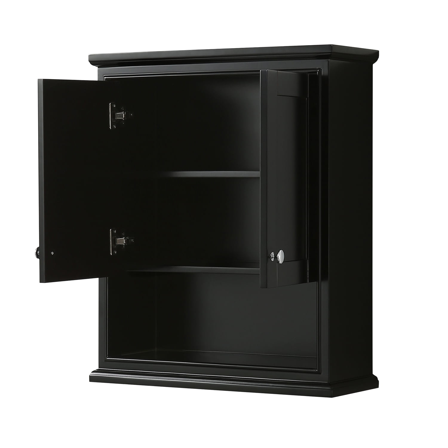 Wyndham Collection Deborah Wood Wall-Mounted Storage Cabinet in Espresso/Chrome