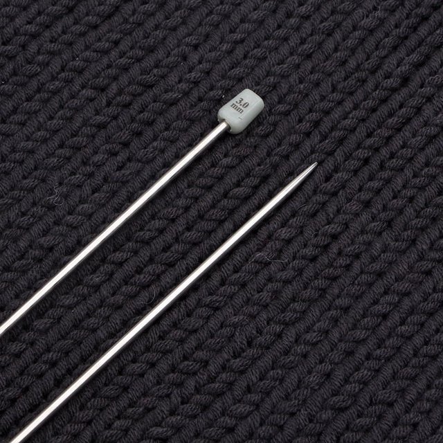 Aguja de tejer de un solo cabezal de acero inoxidable de 35 cm, aguja de tejer de un solo cabezal con enchufe, juego de herramientas para tejer suéteres de 11 pares