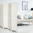 thumbnail image 2 of Giantex 4 Panel Wooden Room Divider, Portable Partition Screen, 5.6 ft Indoor & Outdoor Folding Privacy Screens for Home, Office, Garden, White, 2 of 8