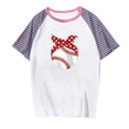 thumbnail image 3 of Tops Cortos para las Mujeres Impreso Cuello Redondo Mangas Cortas Casual Camiseta, Mujer Casual Camisetas para el Hogar Diario, 3 of 4