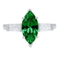 thumbnail image 7 of Three-Stone Engagement Ring for Women - 2ct Simulated Emerald in 14K White Gold Promise Ring, 7 of 7