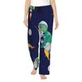 thumbnail image 2 of Picia Astronaut Dinosaur and Space Womens Soft Woven Cotton Elastic Waistband Sleep Pajama Pant Lounge Sleep Pant With Pockets And Drawstring-, 2 of 9