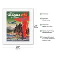 thumbnail image 2 of Fly to Alaska - by Clipper - Native Totem Pole - Vintage Airline Travel Poster by Mark Von Arenburg c.1947 - Fine Art Rolled Canvas Print 16in x 20in, 2 of 4