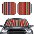 thumbnail image 2 of Balery Mexican Serape Blanket Stripes Parasol para parabrisas de coche de 2 piezas | Parasol plegable para parabrisas delantero de coche para la mayoría de sedanes-Large, 2 of 6