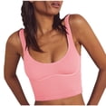 thumbnail image 1 of Mrat Débardeurs avec Soutien-Gorge Shelf pour Femmes, Mode Décontractée Printemps Été, Camisoles Unies, Hauts à Col Rond, Blouse, Débardeurs d'Entraînement pour Femmes P-11 Rose-A m, 1 of 6