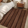 thumbnail image 4 of 3'x5' Rug for Living Room Bedroom, Dark Brown Wooden Washable Area Rugs Non-Slip Carpet Mats, Vintage Western Country Wooden Board Indoor Low Pile Area Rug Runner for Kitchen, Mudroom, 4 of 8