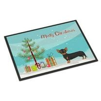Carolines Treasures CK3816JMAT Black and Tan Chiweenie Christmas Tree Door Mat Indoor Rug or Outdoor Welcome Mat 24x36