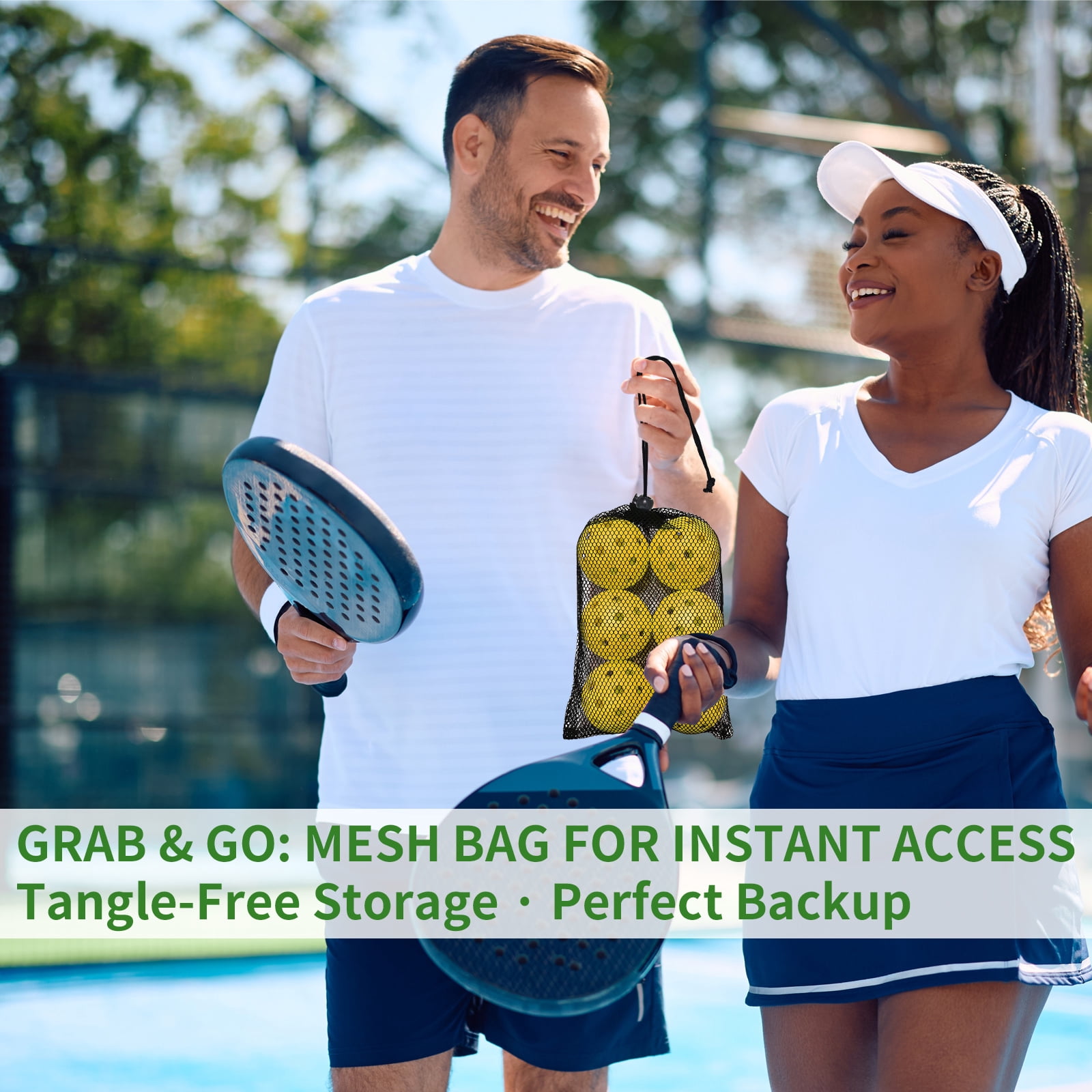 Lockways 6-Pack Pickleball Balls – 40-Hole Indoor/Outdoor with Bag, Balanced High Bounce, for Tournament Play