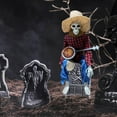 thumbnail image 4 of 2Pcs Halloween Banjo Playing Skeletons, Funny Animated Dueling Banjo Skeletons Country Cowboy Skeleton Musicians with Movable Joints for Prop Decor halloween decorations (15.75 In ,Red&Yellow), 4 of 8