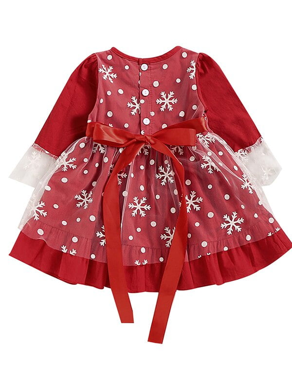 long sleeve lace patchwork knot skater dress