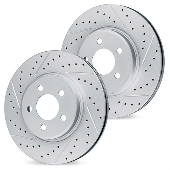 R1 Concepts Drilled and Slotted Carbon Coated Disc Brake Rotor Set WBPN1-46034
