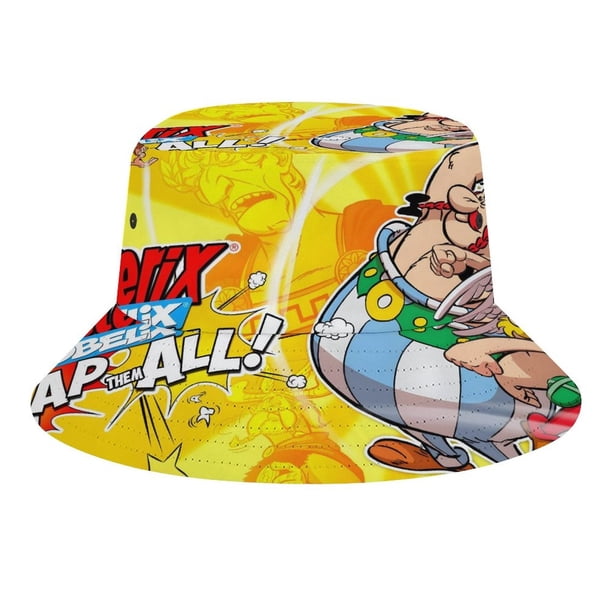 Astérix y Obélix La Gran Pelea Sombrero bucket para adultos, gorra de protección solar, sombrero de pescador plegable para viajes al aire libre, pesca y actividades de verano