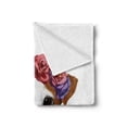 thumbnail image 2 of Jack Russell Soft Flannel Fleece Throw Blanket, Colorful Design with Blossoming Floral Wreath Dog Puppy Portrait Watercolor, Cozy Plush for Indoor and Outdoor Use, 50" x 70", Multicolor, by Ambesonne, 2 of 5