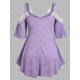 thumbnail image 2 of Camiseta Talla Extra Panel Encaje Hombros Descubiertos Rosegal Camisetas tallas grandes, 2 of 5